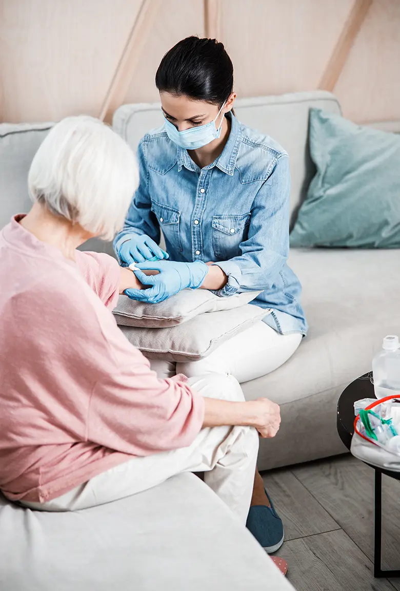 Medical social worker offering compassionate support to a patient